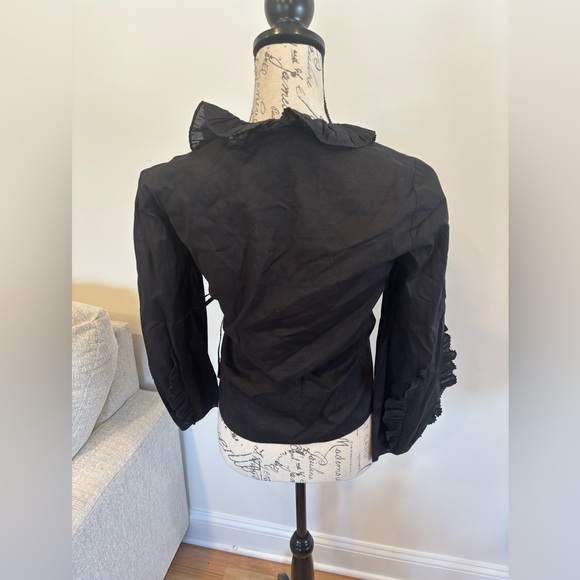 Rebecca Taylor black ruffle wrap top size XS - Picture 7 of 9